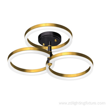 Modern Stylish Gold LED Semi-flush Mount